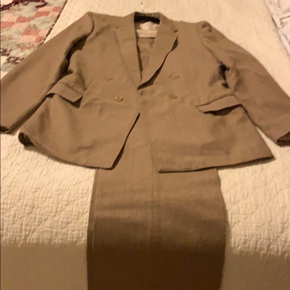 Beige wool suits for a young man